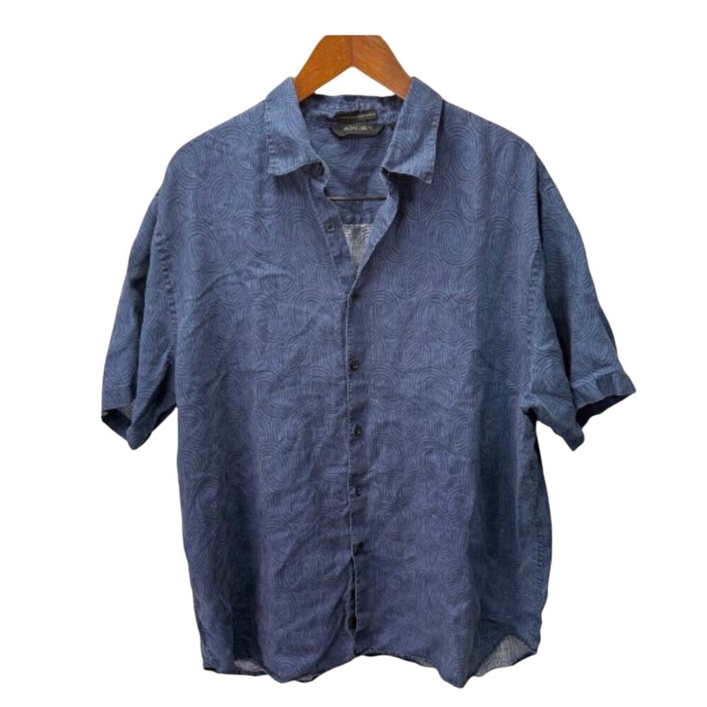 Axist Men’s 100% Linen Shirt sz XXL Short Sleeve Camp Shirt # H207